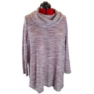 Lane Bryant Purple Subtle Swing Tunic Cowl Neck Sweater EUC Size 18/20